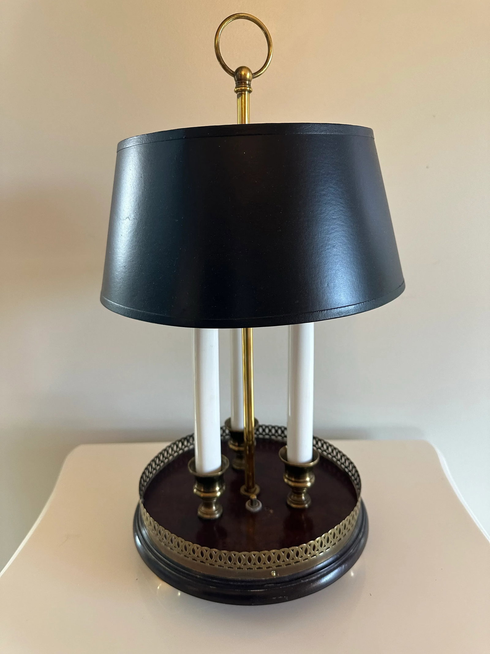 Vintage Knob Creek Bouillotte Three Candlestick Style Desk Lamp - 2
