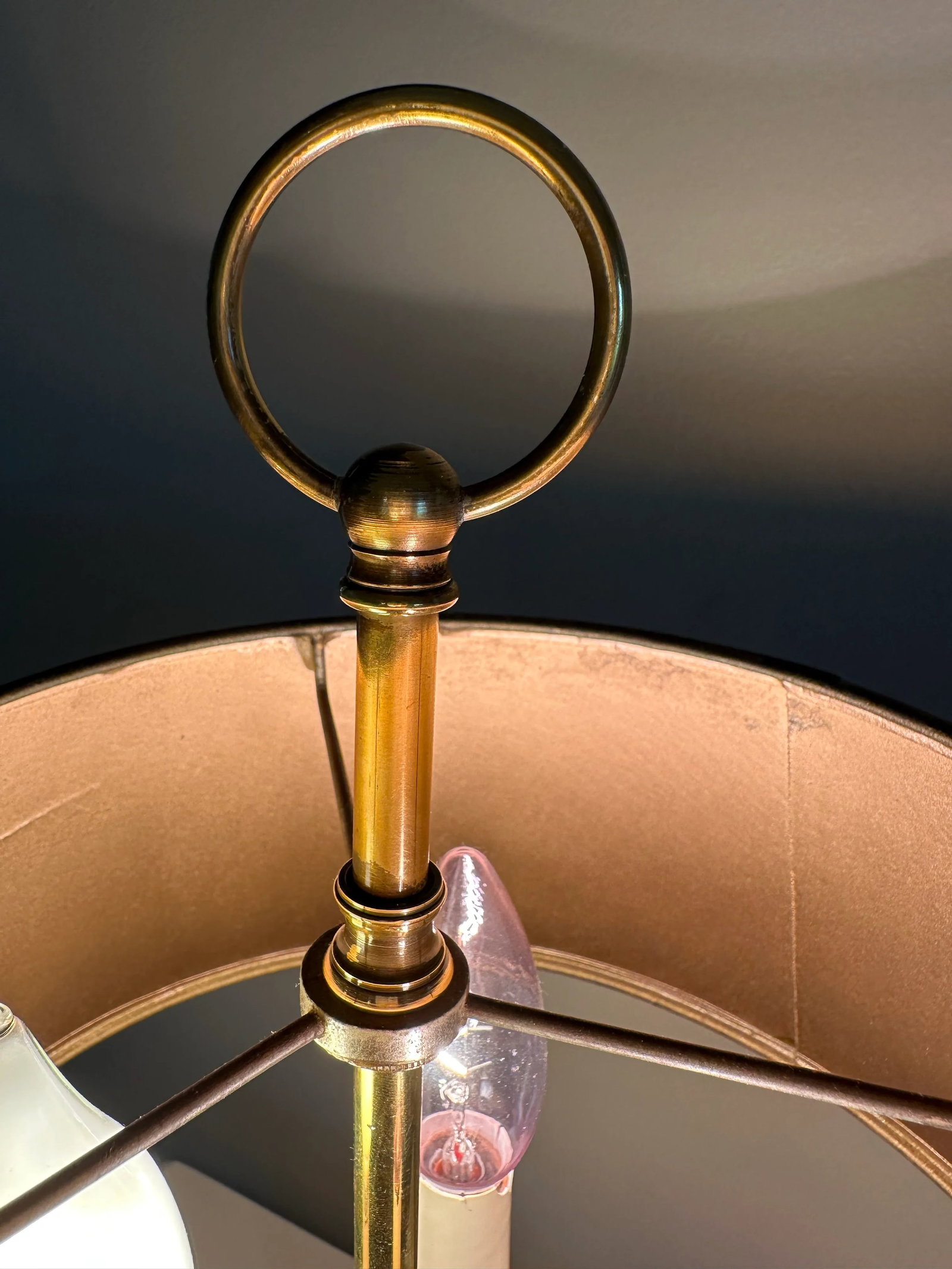 Vintage Knob Creek Bouillotte Three Candlestick Style Desk Lamp - 7