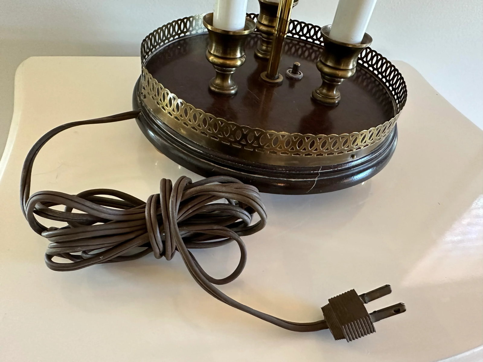 Vintage Knob Creek Bouillotte Three Candlestick Style Desk Lamp - 8