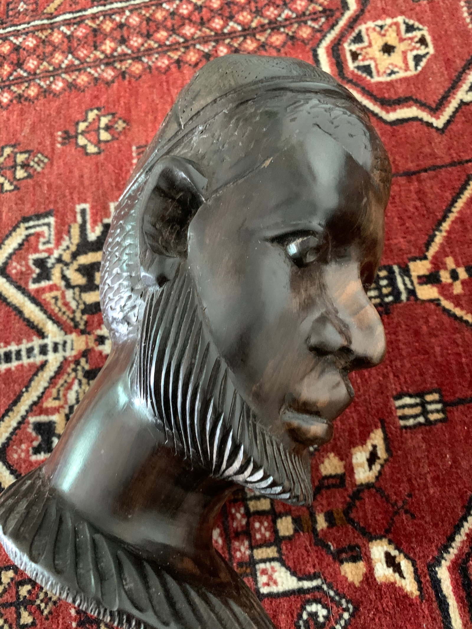 Vintage Carved African Ebony Heads - a Pair - 5