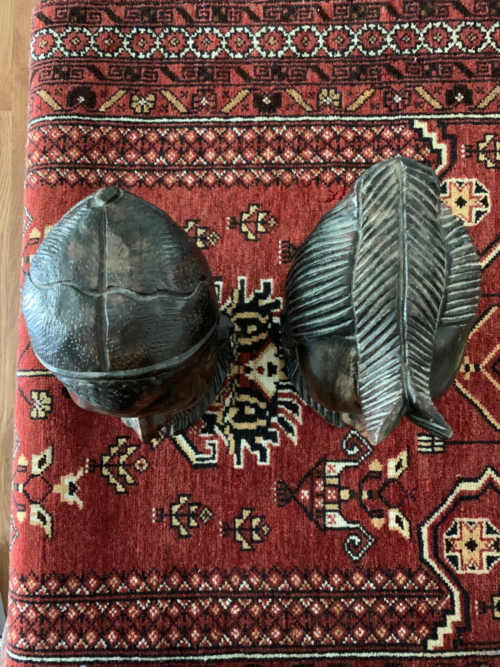 Vintage Carved African Ebony Heads - a Pair - 8