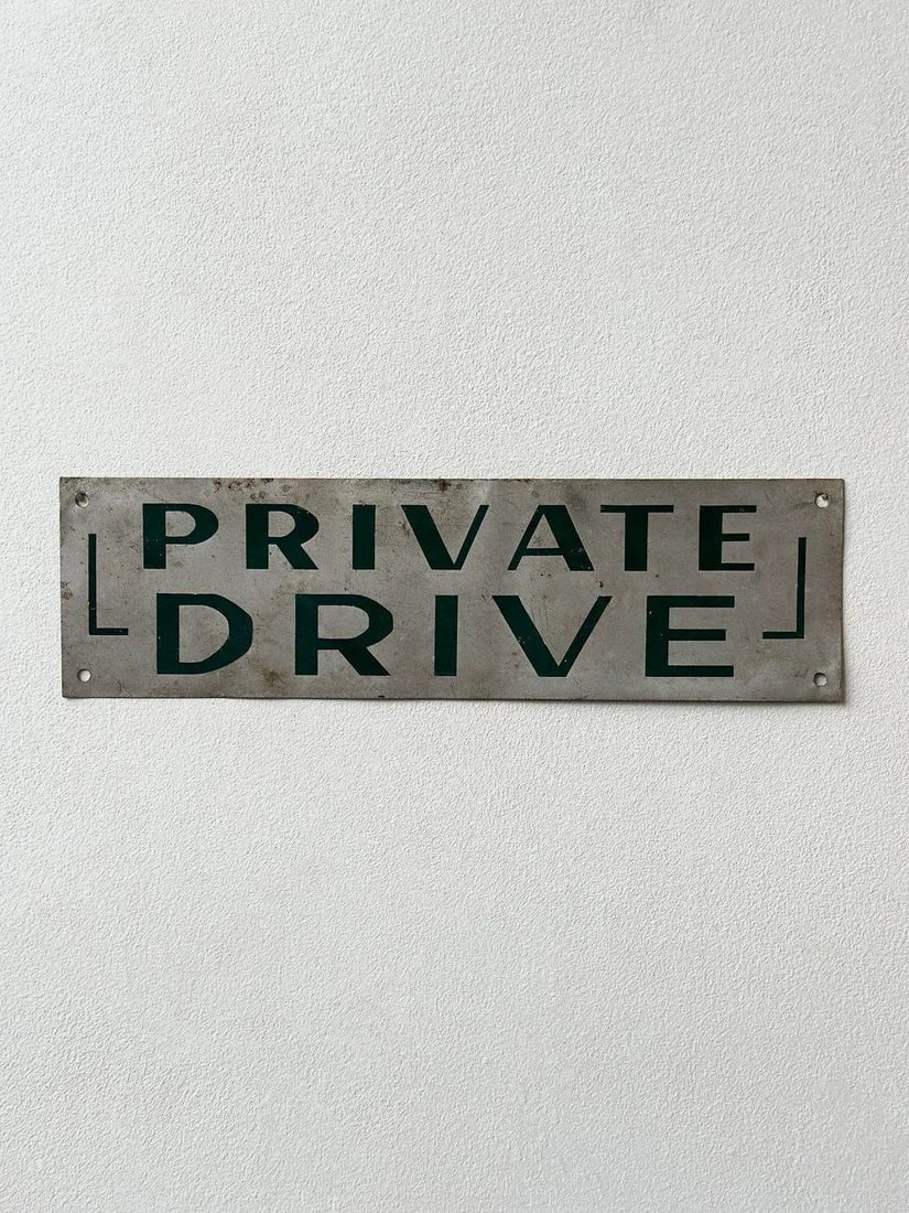 Vintage Art Deco "Private Drive" Sign, Circa 1930s/1940s - 3