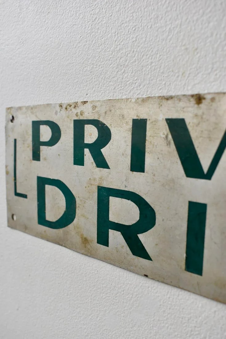Vintage Art Deco "Private Drive" Sign, Circa 1930s/1940s - 4