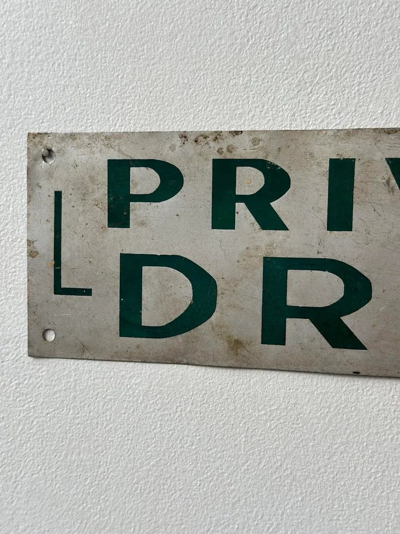 Vintage Art Deco "Private Drive" Sign, Circa 1930s/1940s - 5