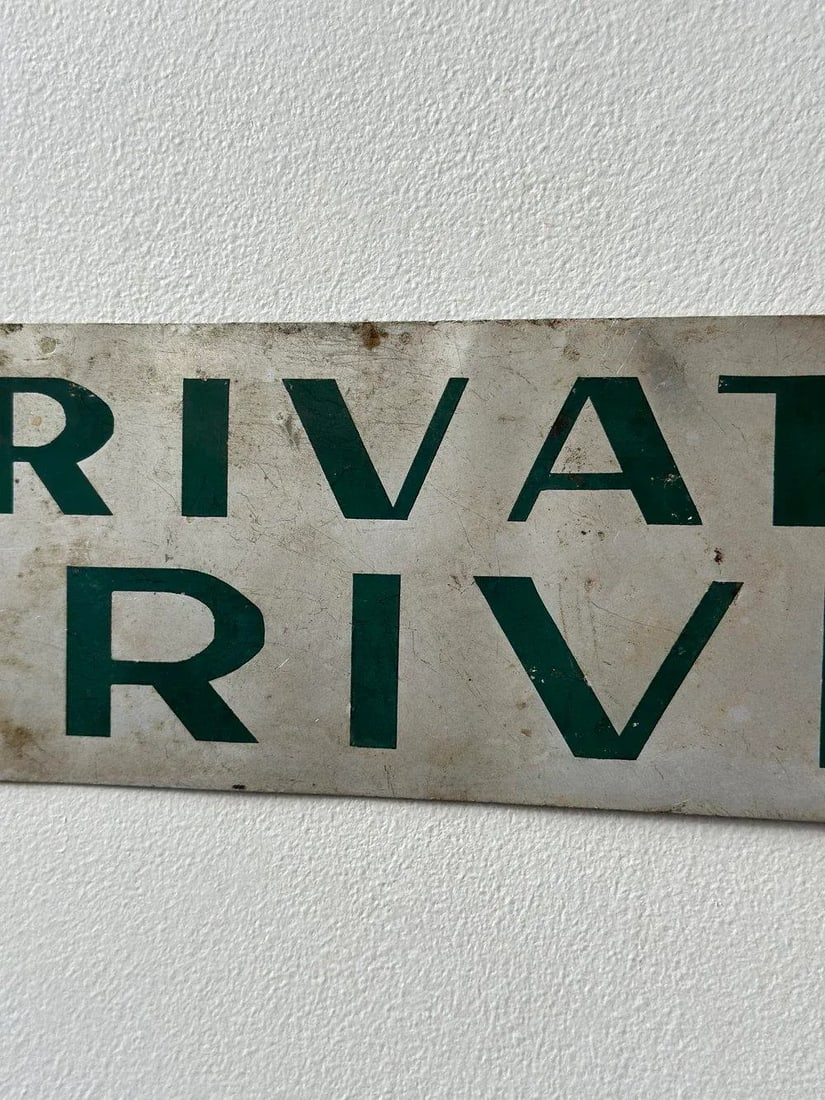 Vintage Art Deco "Private Drive" Sign, Circa 1930s/1940s - 6