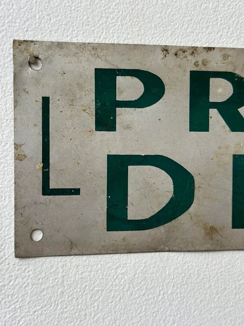 Vintage Art Deco "Private Drive" Sign, Circa 1930s/1940s - 9