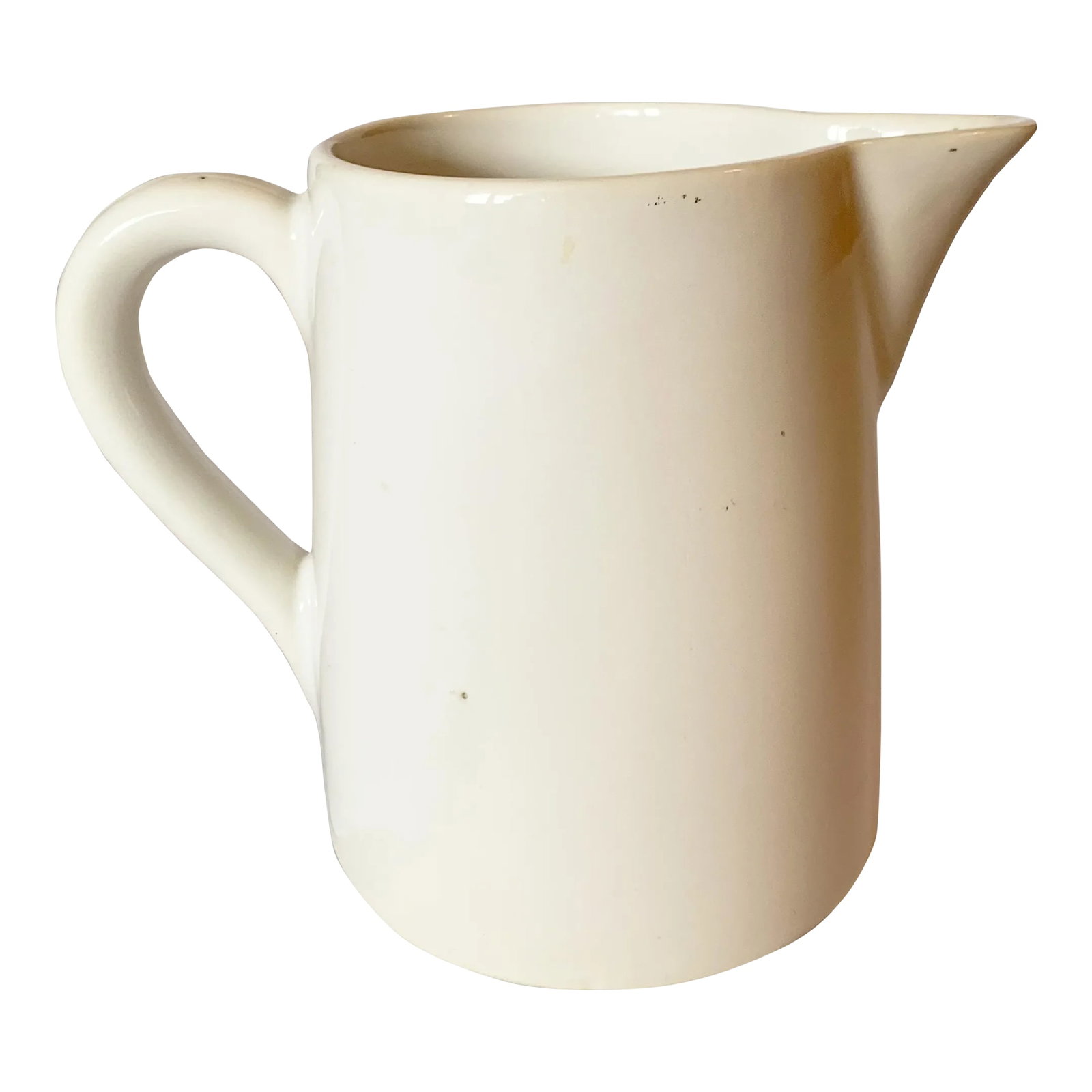 Vintage French White Glazed Stoneware Pitcher Milk Jug (1 of 7)