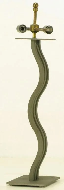 Post Modern Memphis Style S Curve Iron Table Lamp - 5