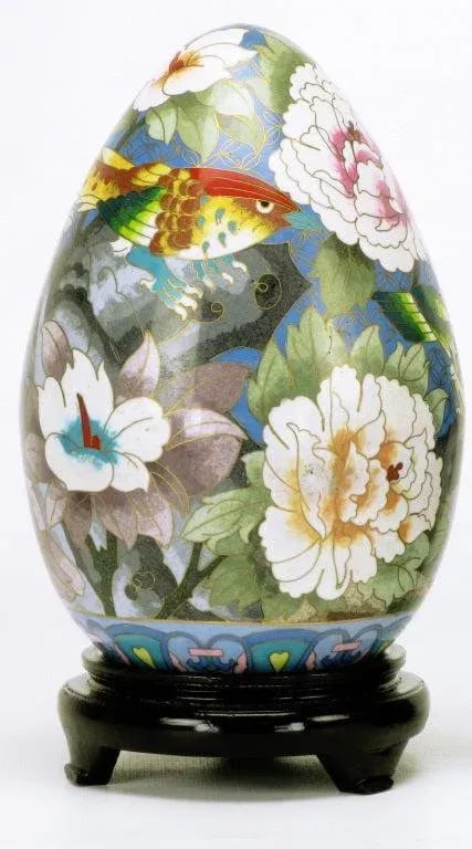 Colorful Cloisonne Eggs - a Pair - 2