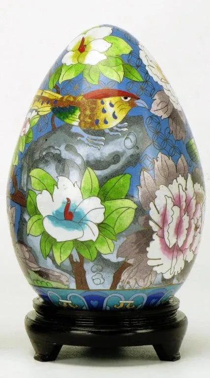 Colorful Cloisonne Eggs - a Pair - 3