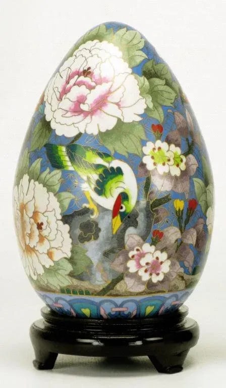 Colorful Cloisonne Eggs - a Pair - 5