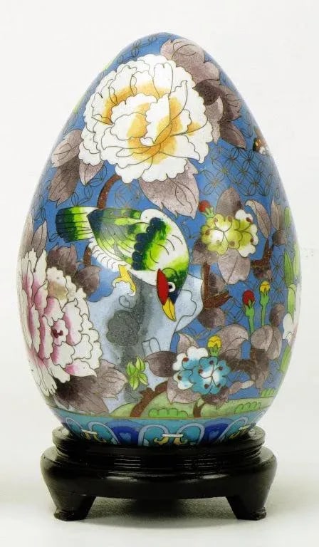 Colorful Cloisonne Eggs - a Pair - 6