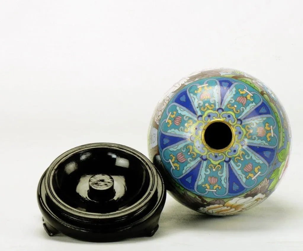 Colorful Cloisonne Eggs - a Pair - 7