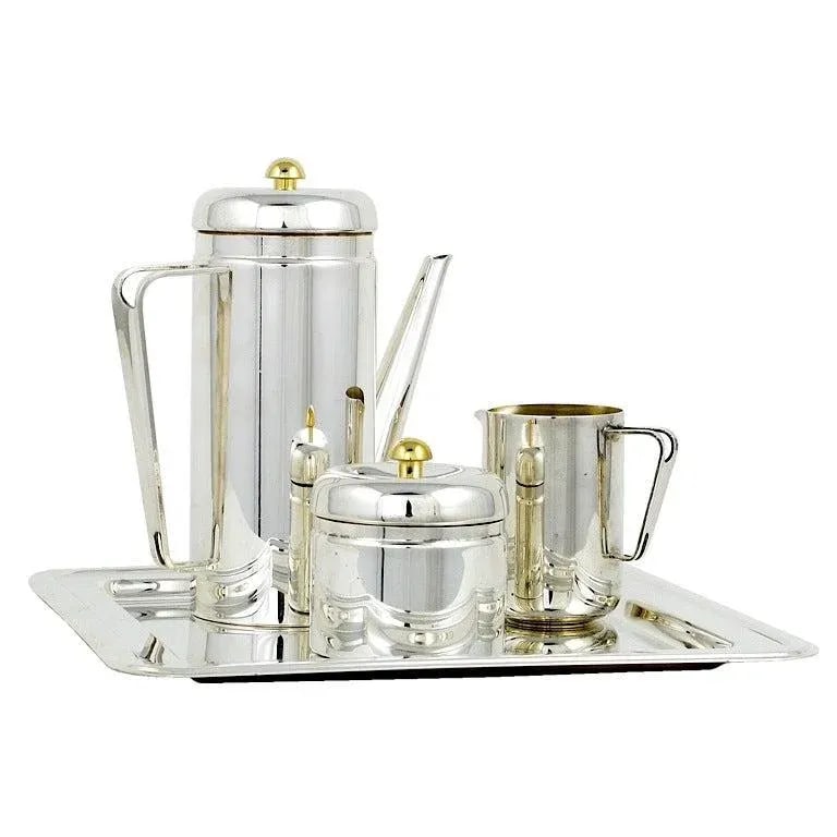 Pm Italian Silverplate & Brass Coffee Service - 3