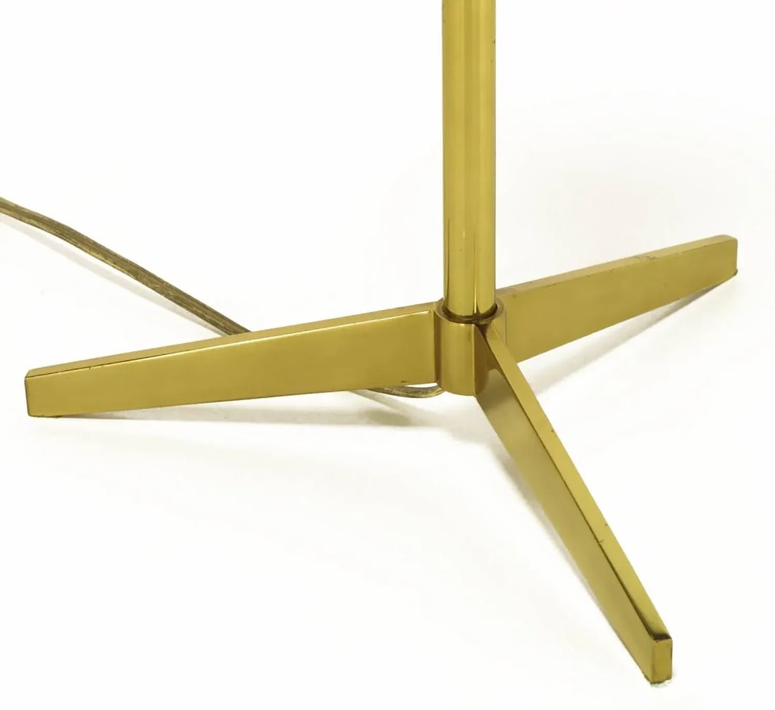 Lightolier Modern Brass Tripod Base Table Lamp - 5