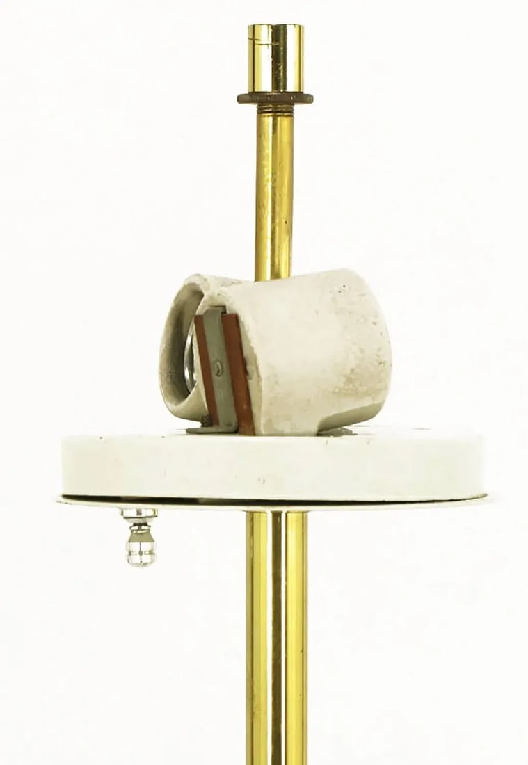Lightolier Modern Brass Tripod Base Table Lamp - 6