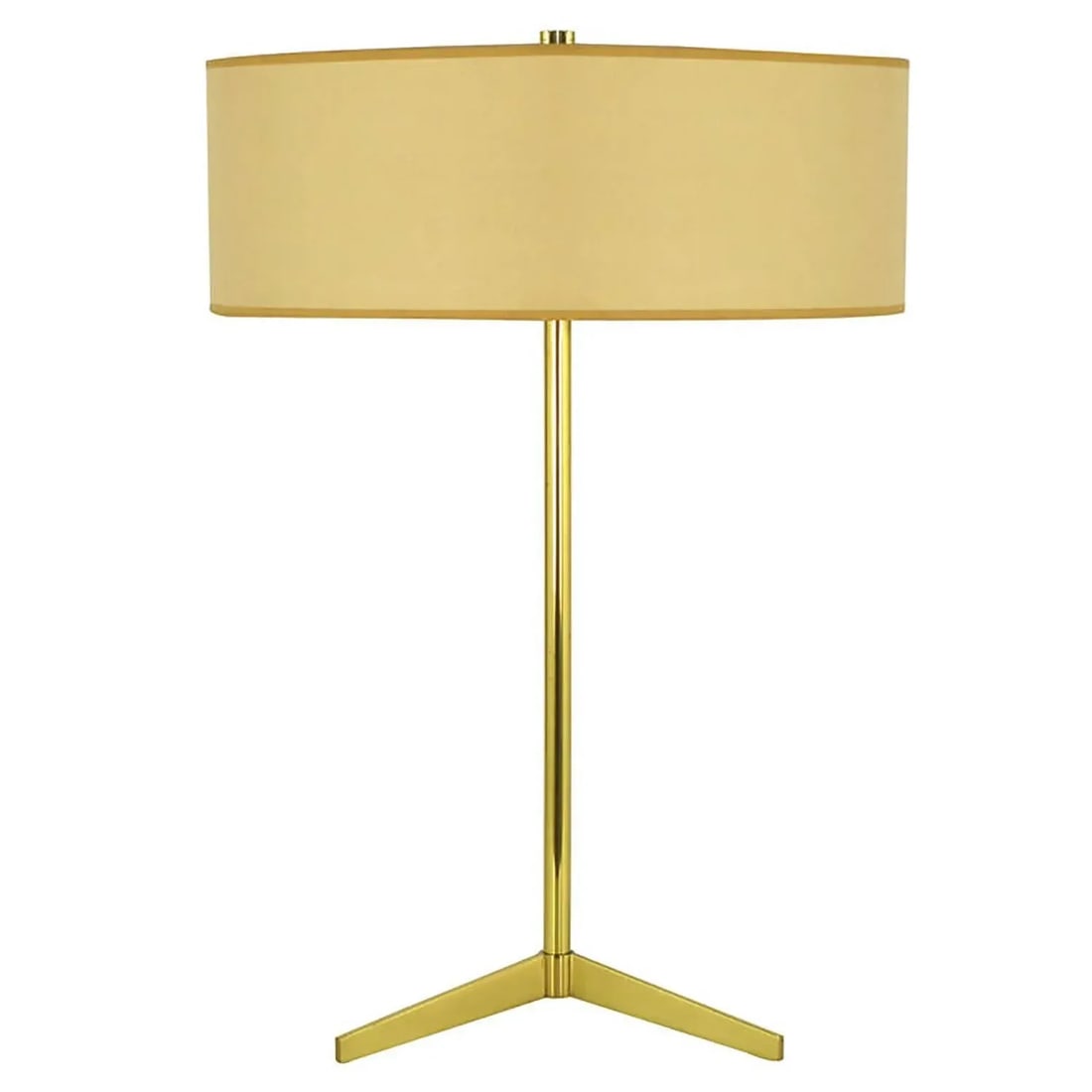 Lightolier Modern Brass Tripod Base Table Lamp - 8