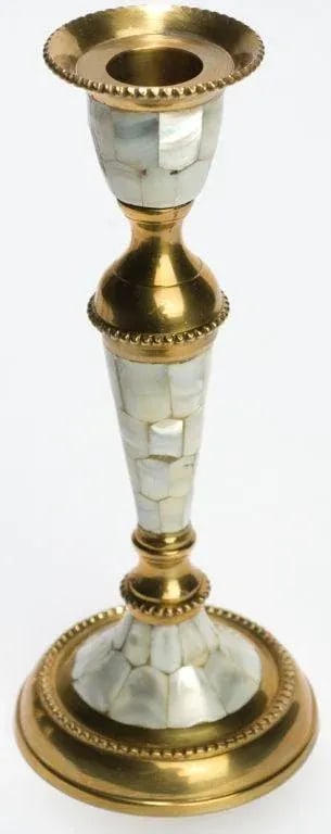 Hand Wrought Brass & Mother of Pearl Table Set - 3
