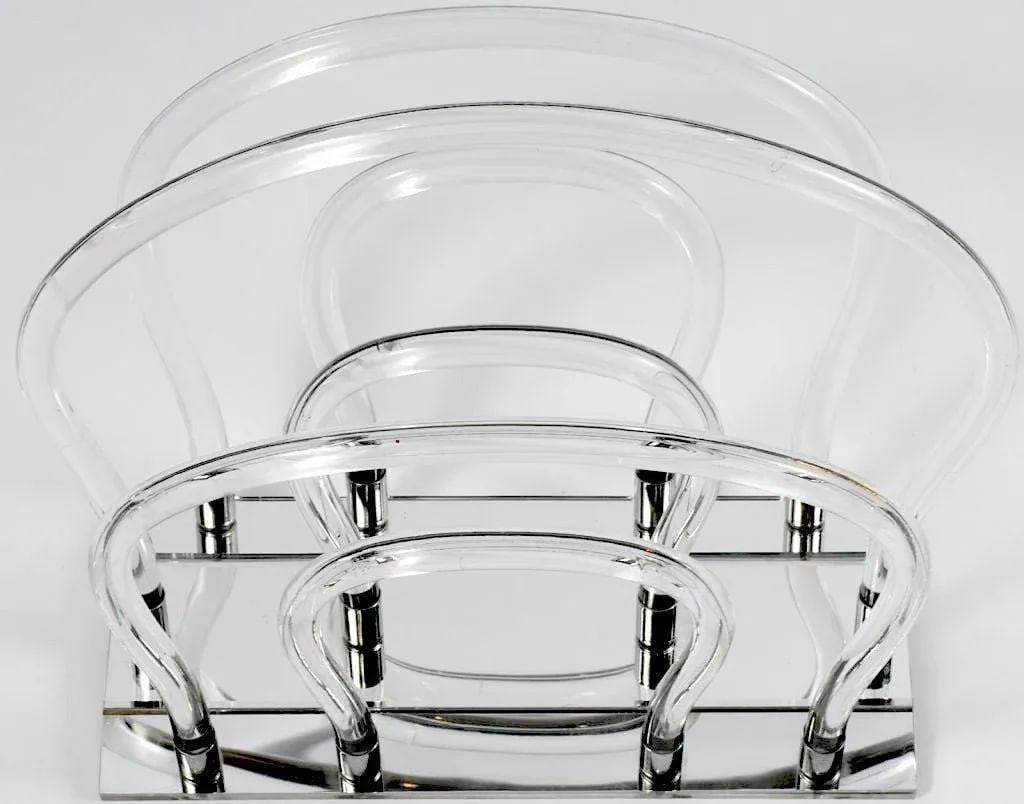 Lucite, Chrome & Mirror Magazine Stand After Dorothy Thorpe - 2
