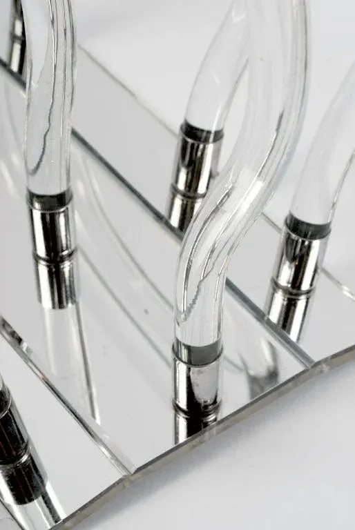 Lucite, Chrome & Mirror Magazine Stand After Dorothy Thorpe - 3
