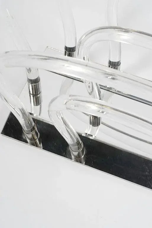 Lucite, Chrome & Mirror Magazine Stand After Dorothy Thorpe - 5