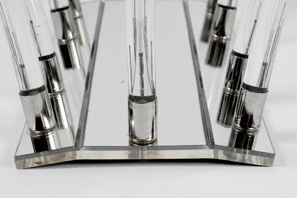 Lucite, Chrome & Mirror Magazine Stand After Dorothy Thorpe - 6