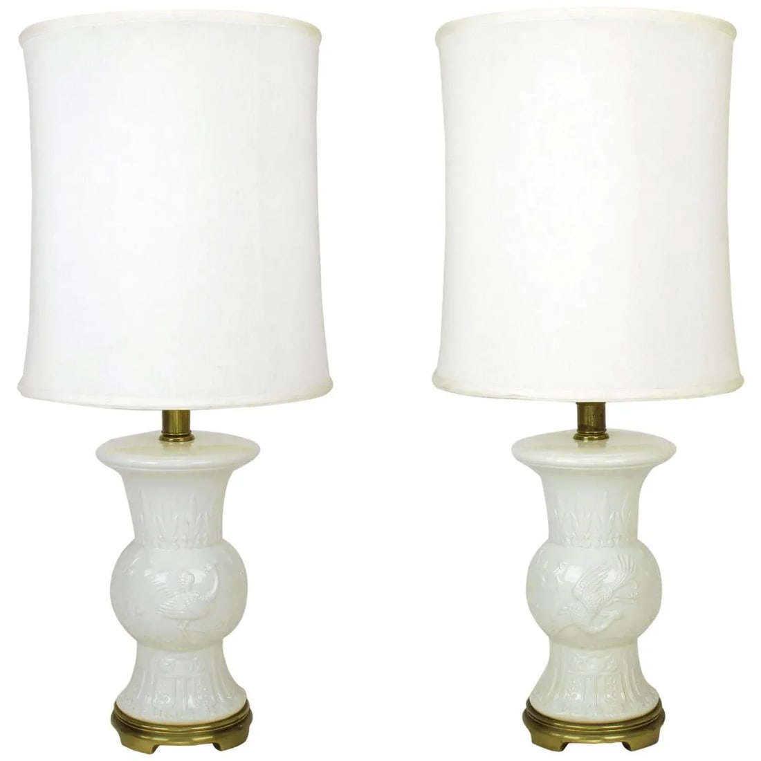 Frederick Cooper White Porcelain Table Lamps - a Pair - 10