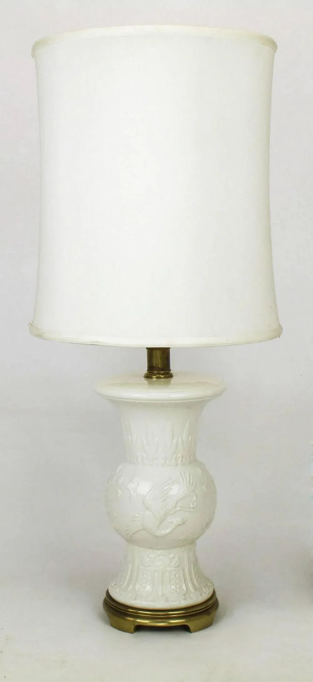 Frederick Cooper White Porcelain Table Lamps - a Pair - 2