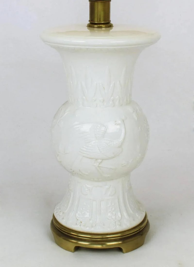 Frederick Cooper White Porcelain Table Lamps - a Pair - 5