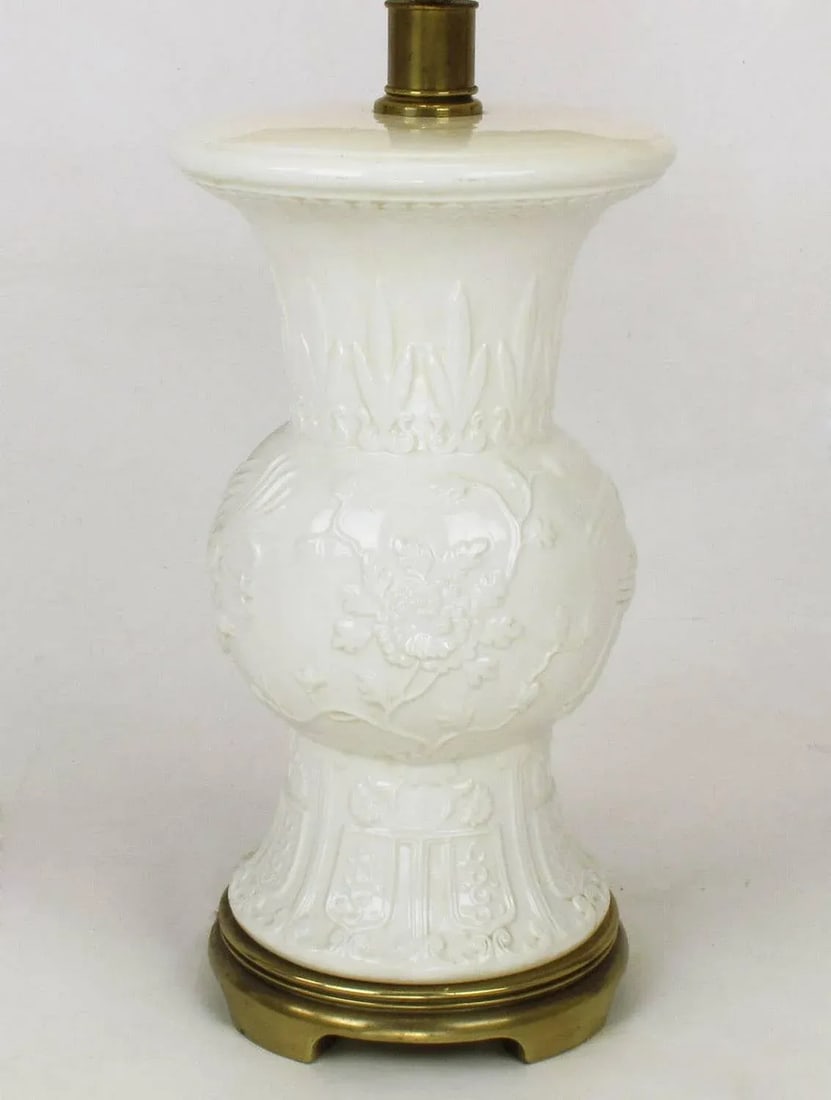 Frederick Cooper White Porcelain Table Lamps - a Pair - 6
