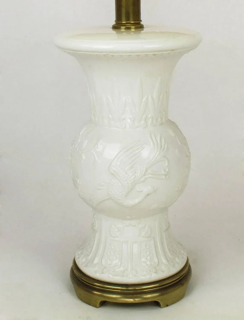 Frederick Cooper White Porcelain Table Lamps - a Pair - 7