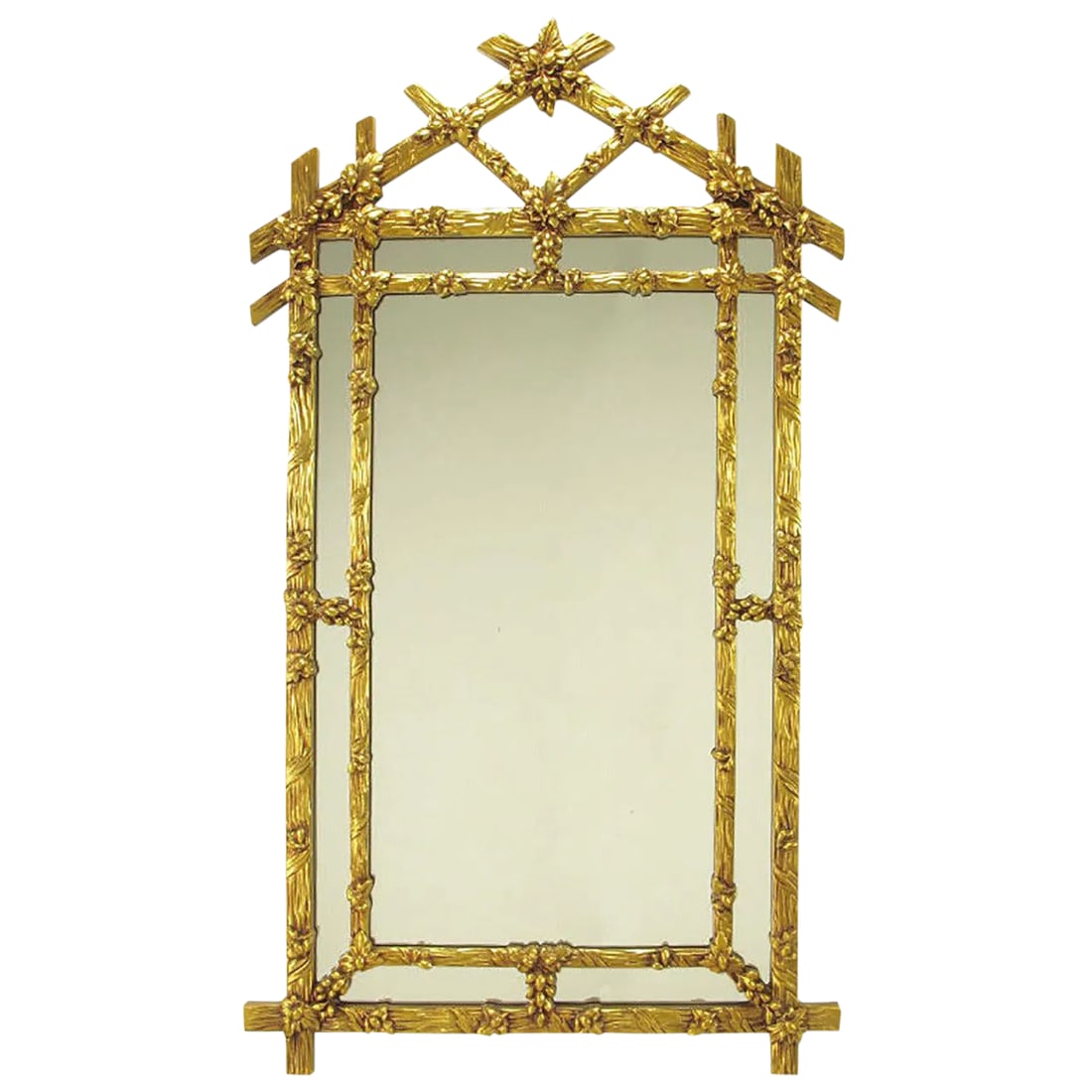 Gilt Black Forest Style Mirror With Segmented Frame (1 of 7)