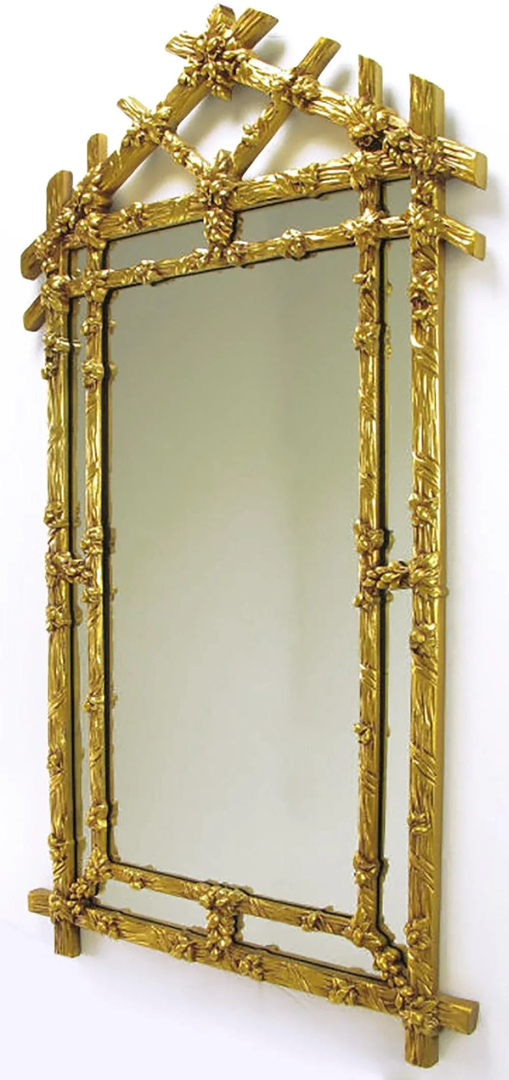 Gilt Black Forest Style Mirror With Segmented Frame - 2