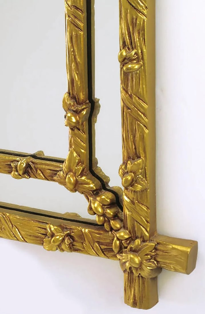 Gilt Black Forest Style Mirror With Segmented Frame - 5