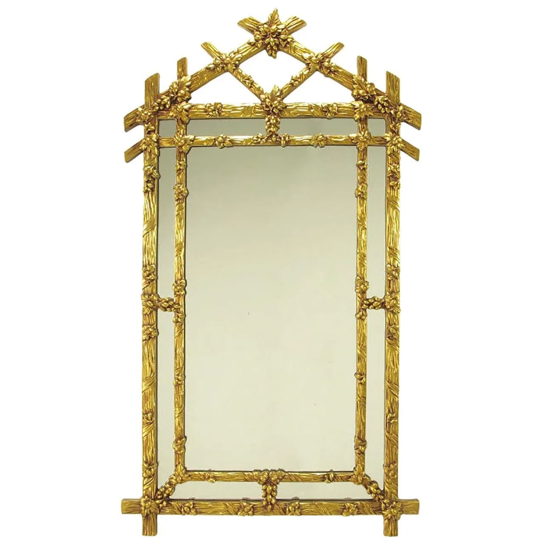 Gilt Black Forest Style Mirror With Segmented Frame - 7