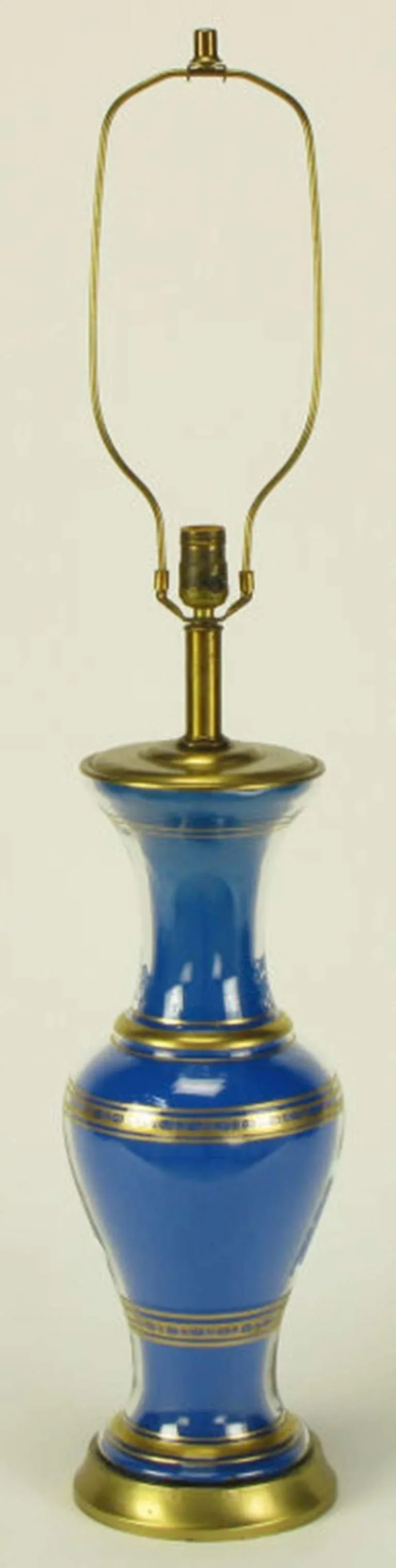 Frederick Cooper Royal Blue Glass Parcel Gilt Table Lamps - a Pair - 2