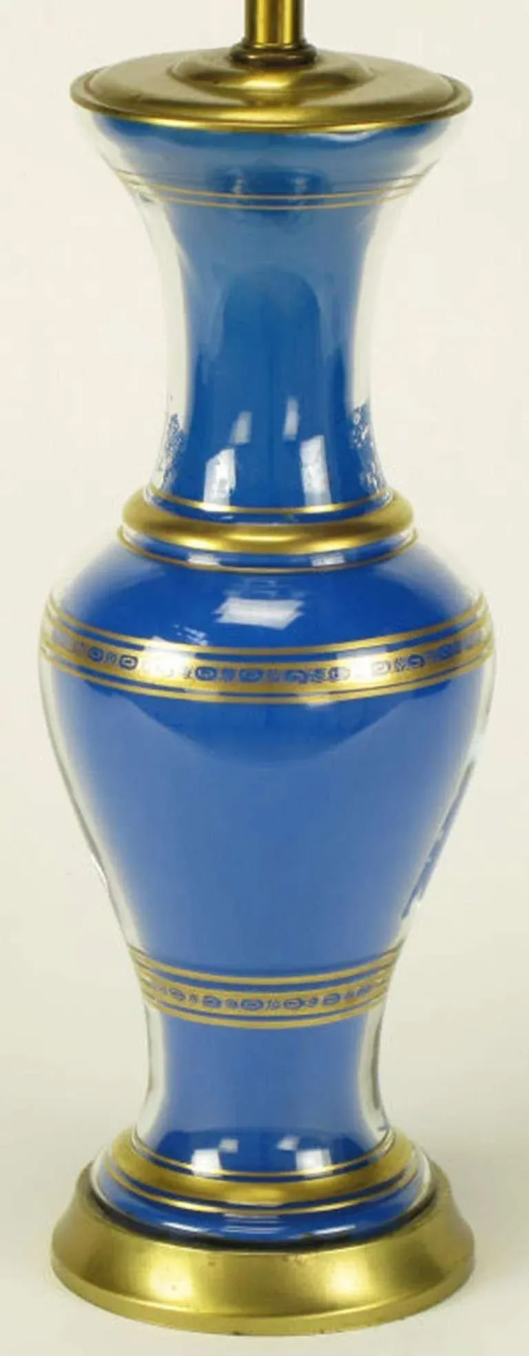Frederick Cooper Royal Blue Glass Parcel Gilt Table Lamps - a Pair - 3