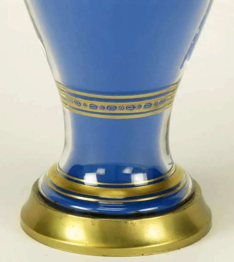 Frederick Cooper Royal Blue Glass Parcel Gilt Table Lamps - a Pair - 5