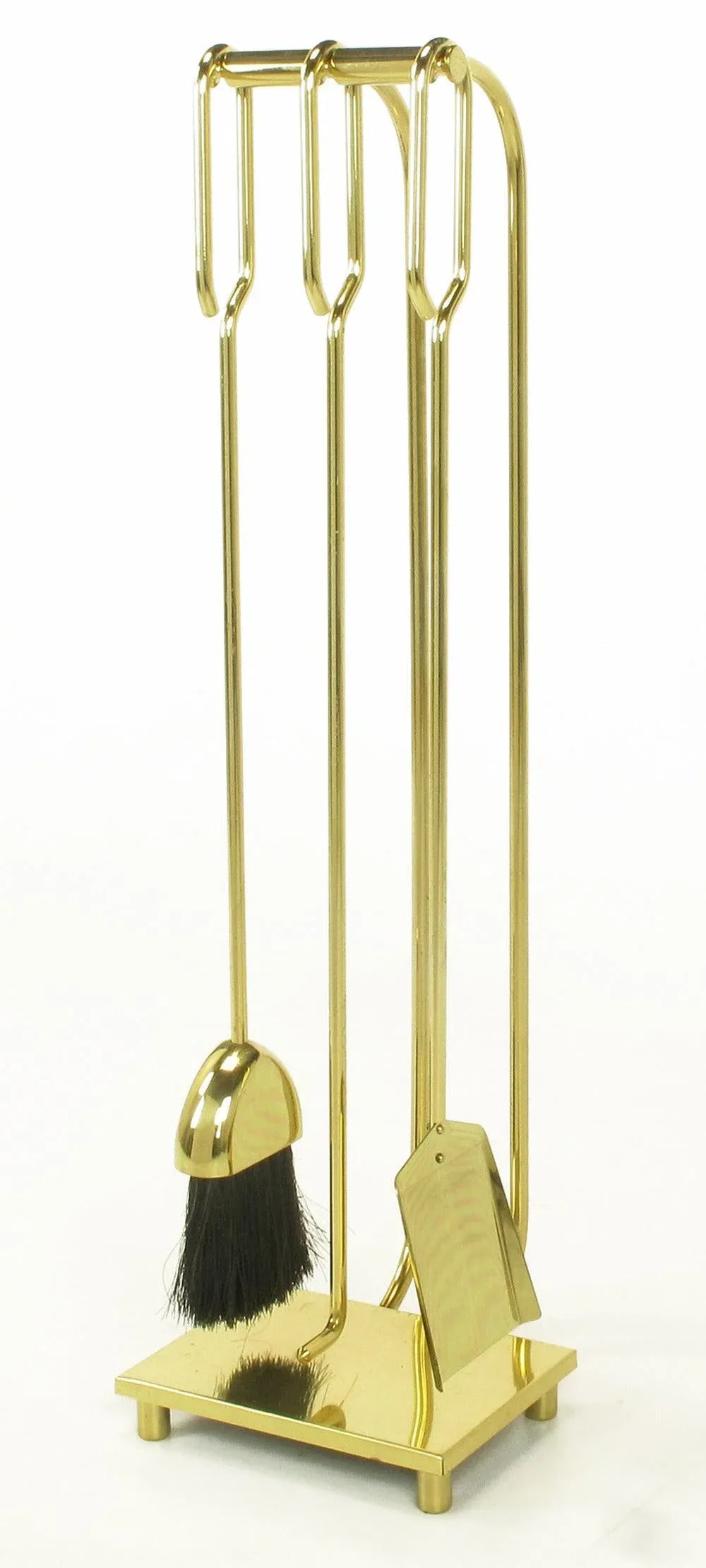 Modernist Brass Fireplace Tool Set - 4