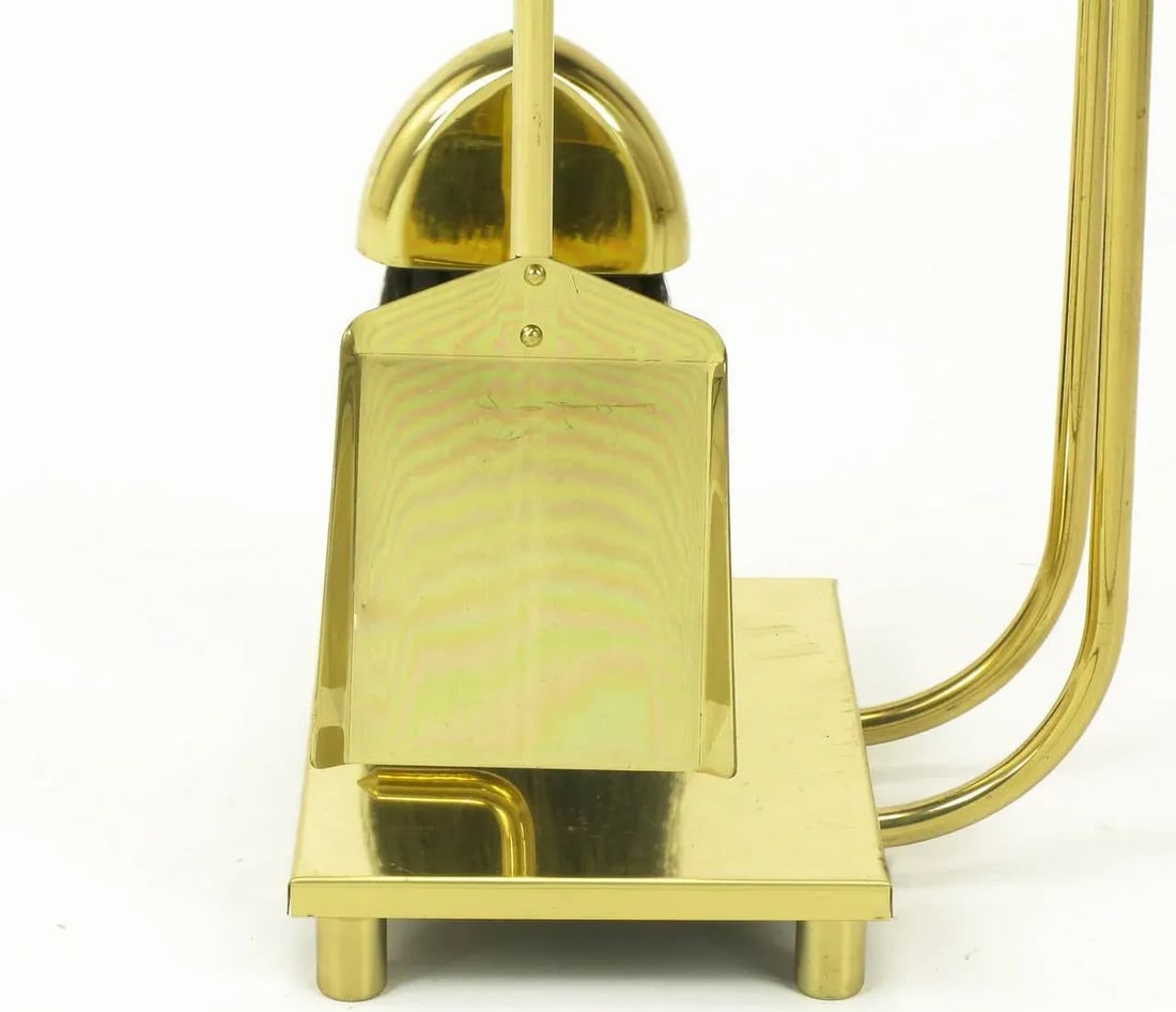 Modernist Brass Fireplace Tool Set - 7