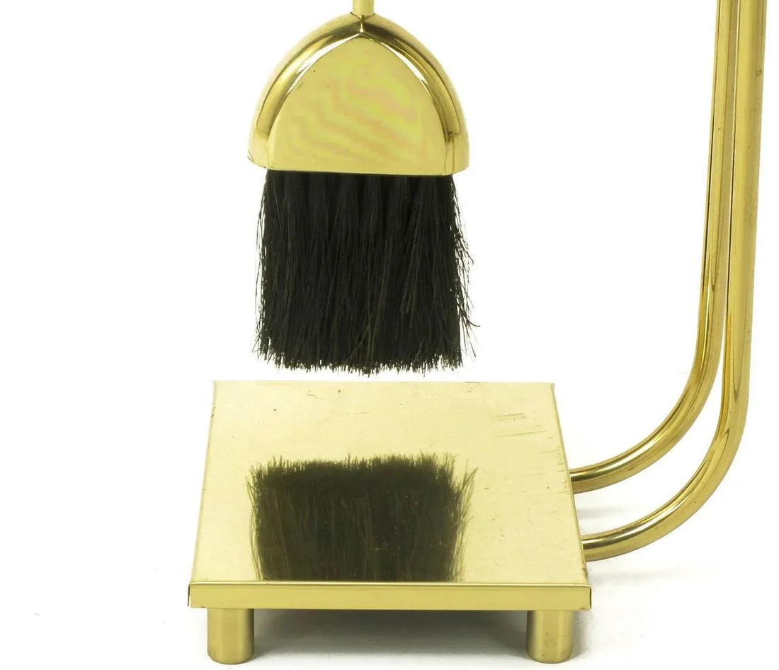 Modernist Brass Fireplace Tool Set - 9