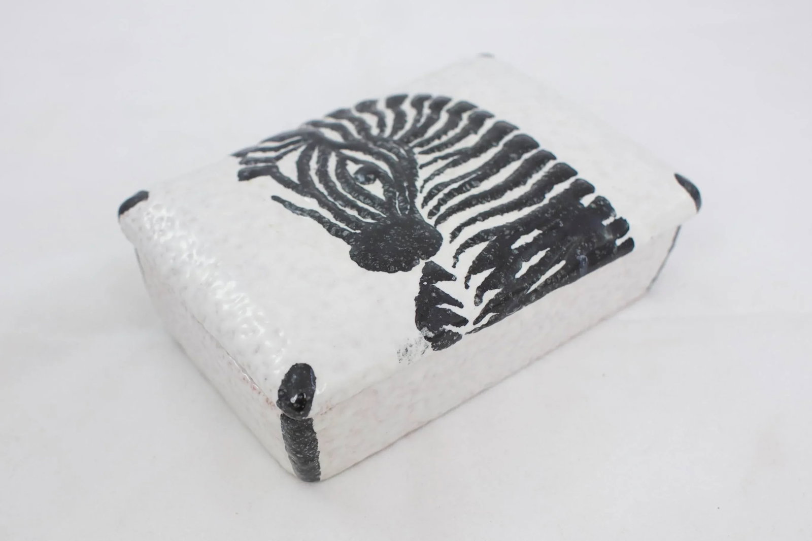 Mid-Century Italian Pottery Zebra Box - 2