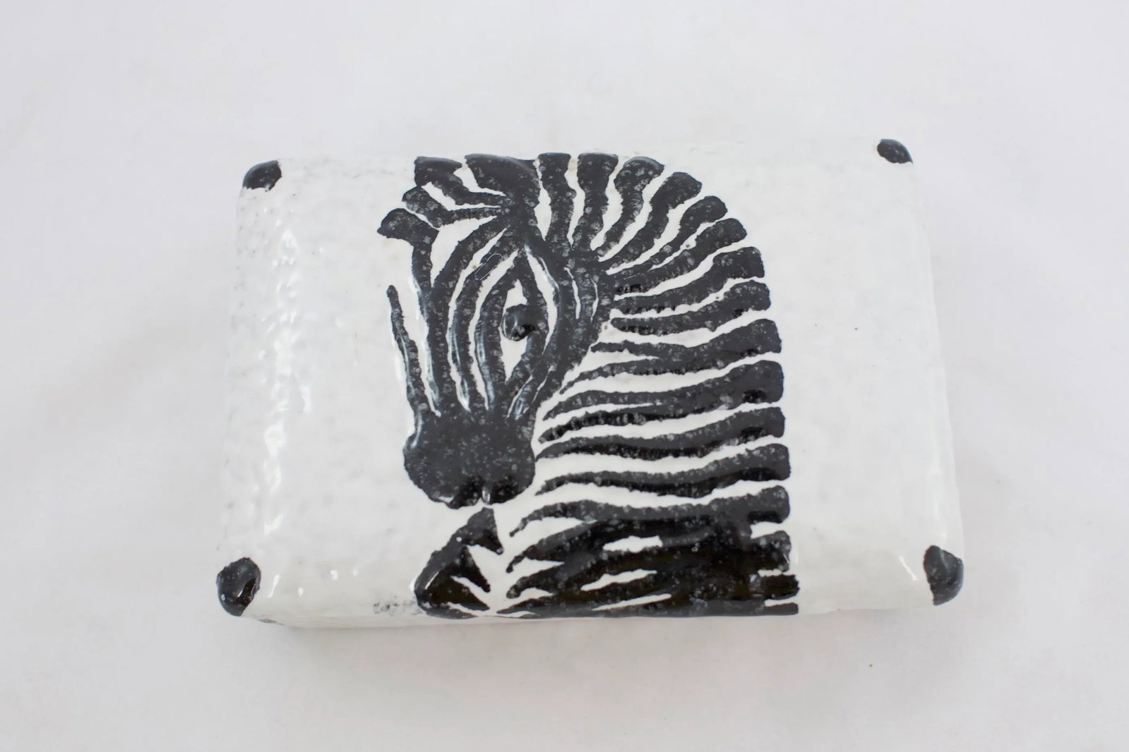 Mid-Century Italian Pottery Zebra Box - 5