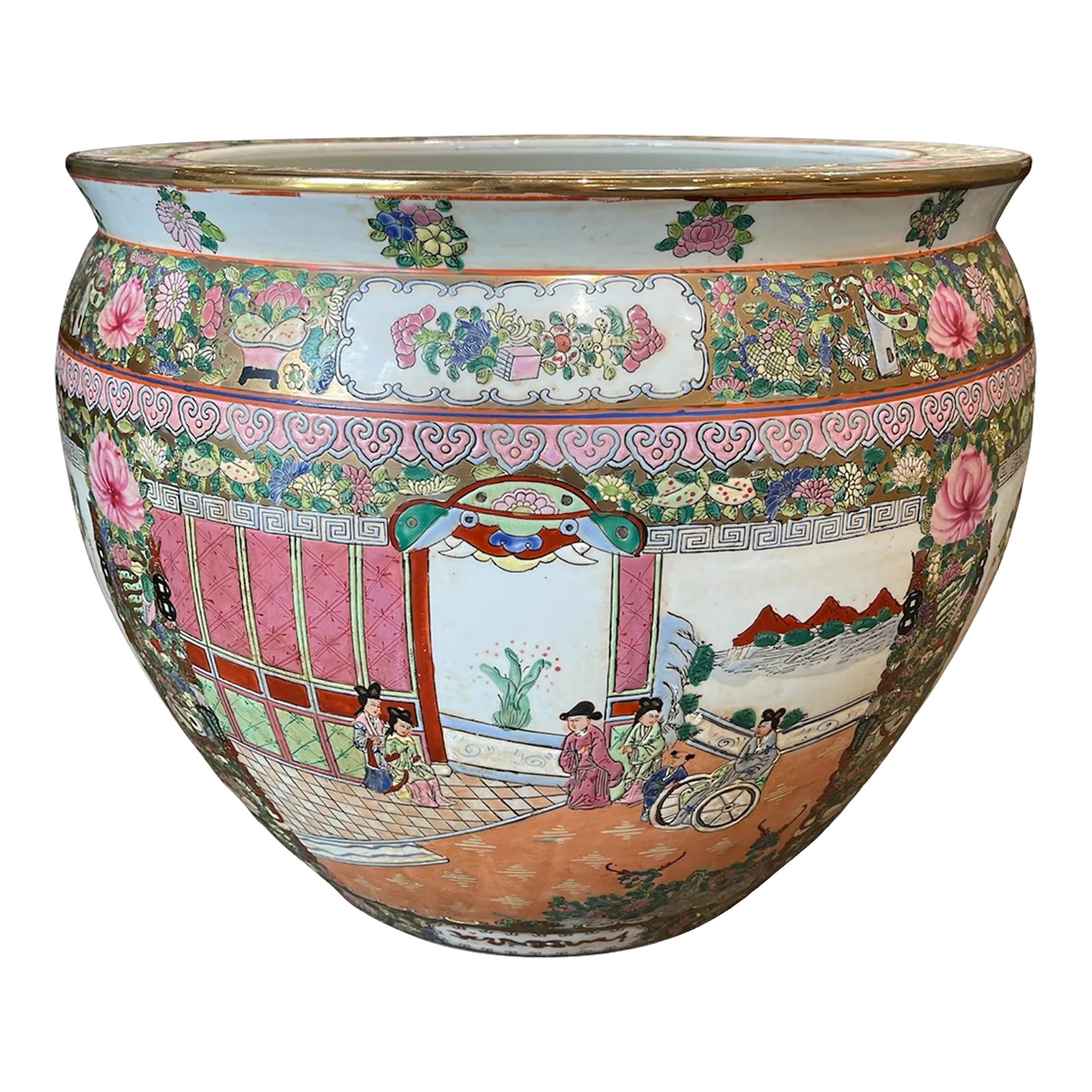 Large Vintage Chinese Famille Rose Porcelain Fish Bowl II (1 of 12)
