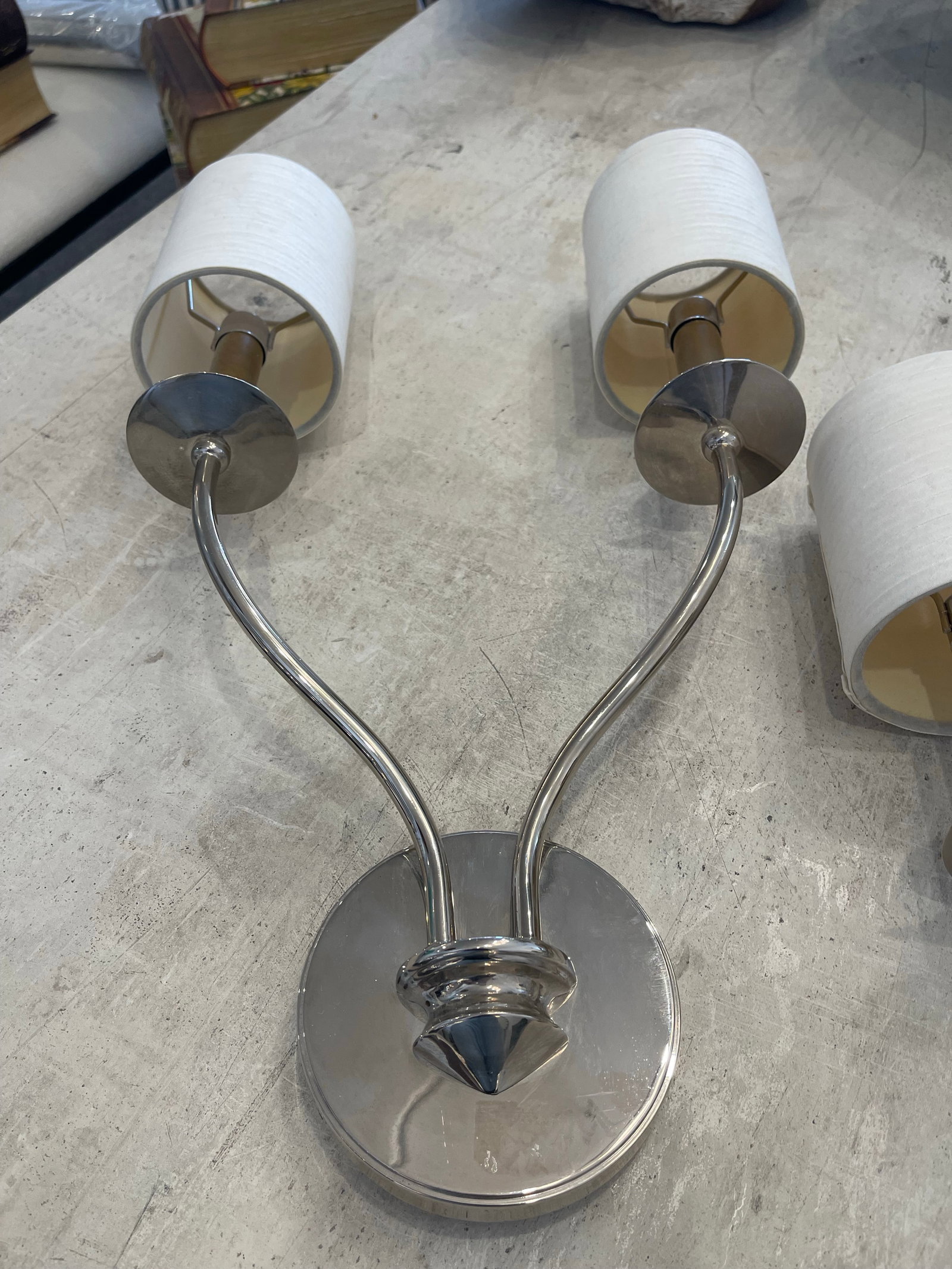 Pair of Vintage Silver Wall Sconces - 2