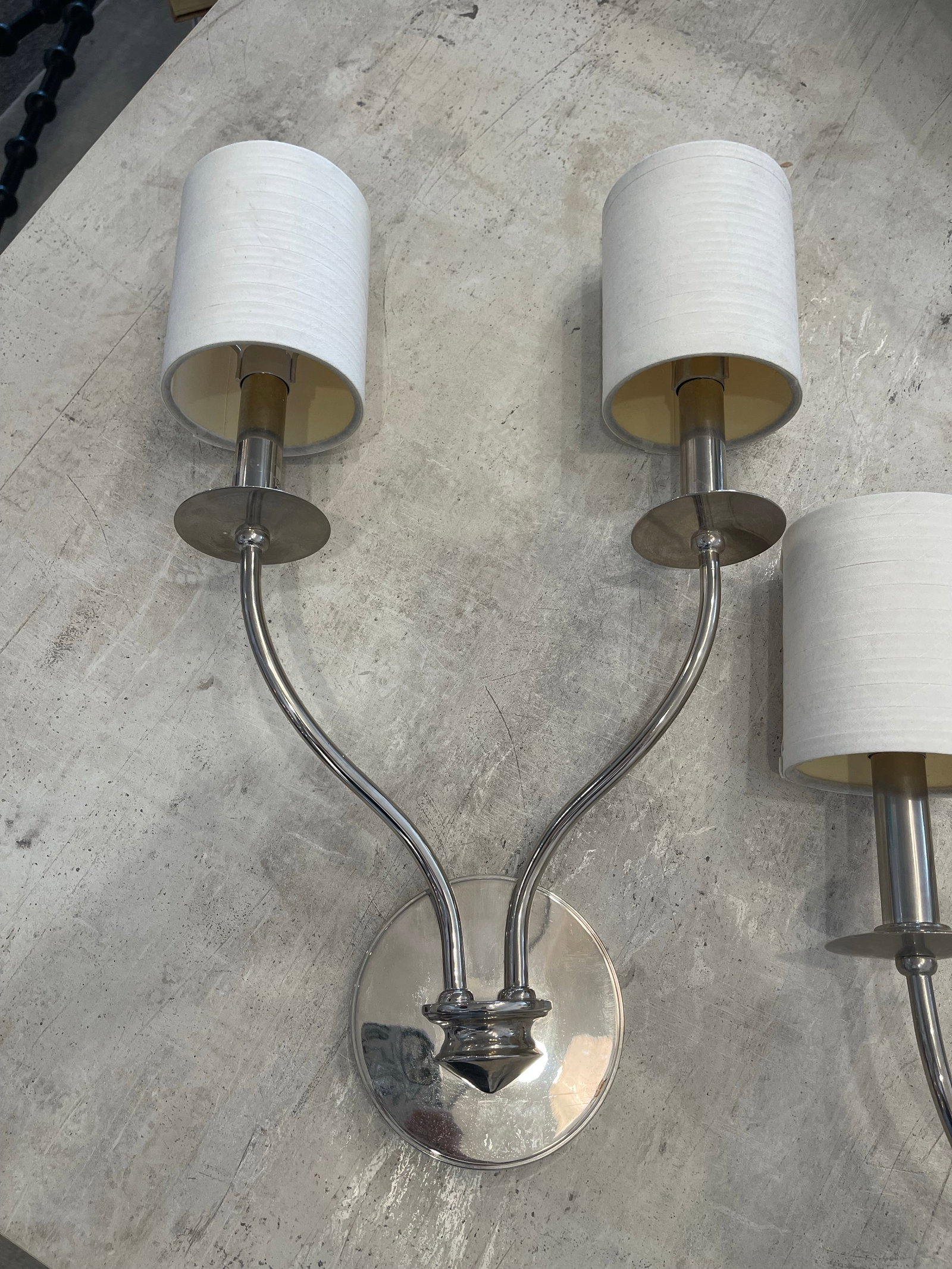 Pair of Vintage Silver Wall Sconces - 3