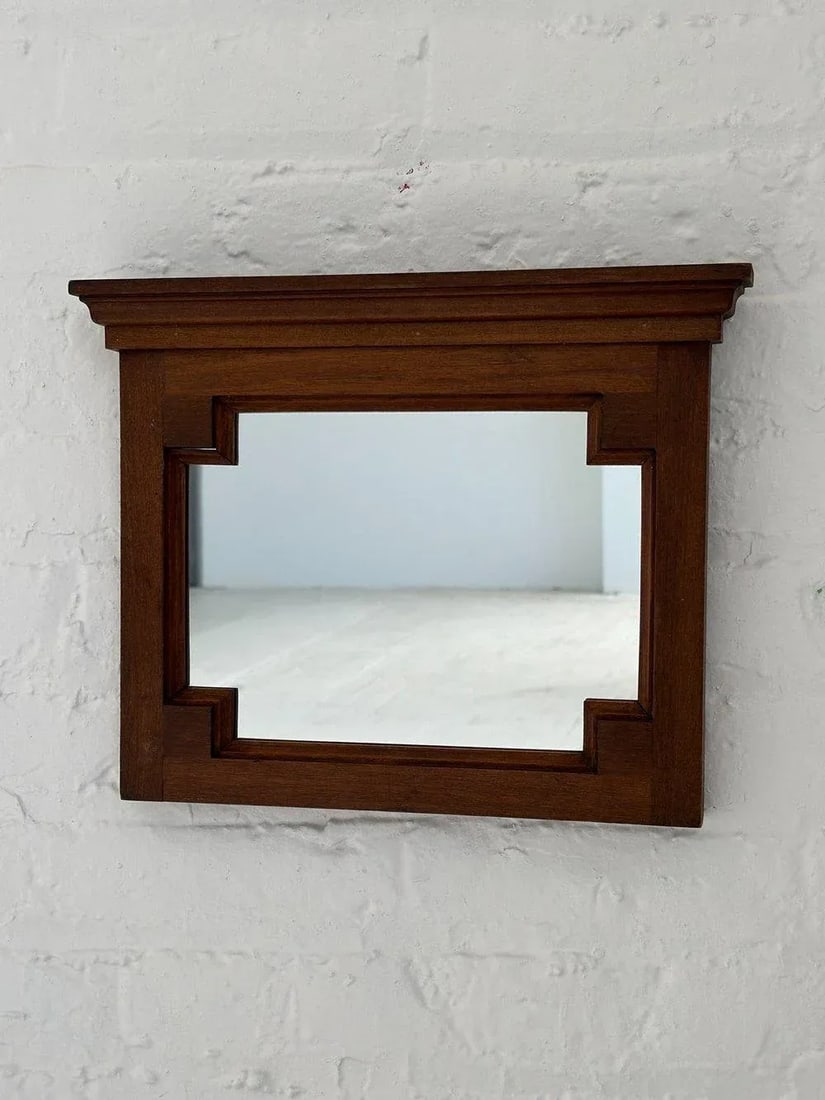 Vintage Stepped Wood Frame Mirror, Circa 1930s/40s - 2