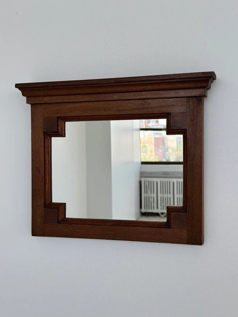 Vintage Stepped Wood Frame Mirror, Circa 1930s/40s - 3