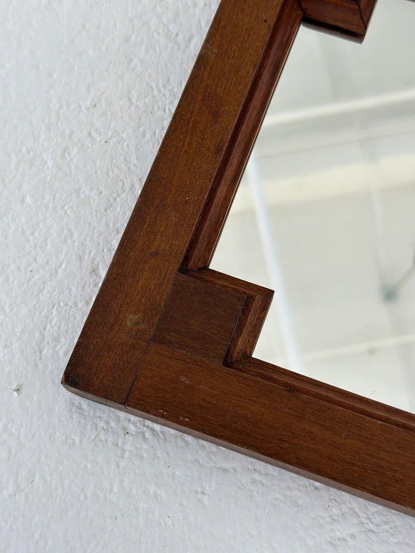 Vintage Stepped Wood Frame Mirror, Circa 1930s/40s - 8