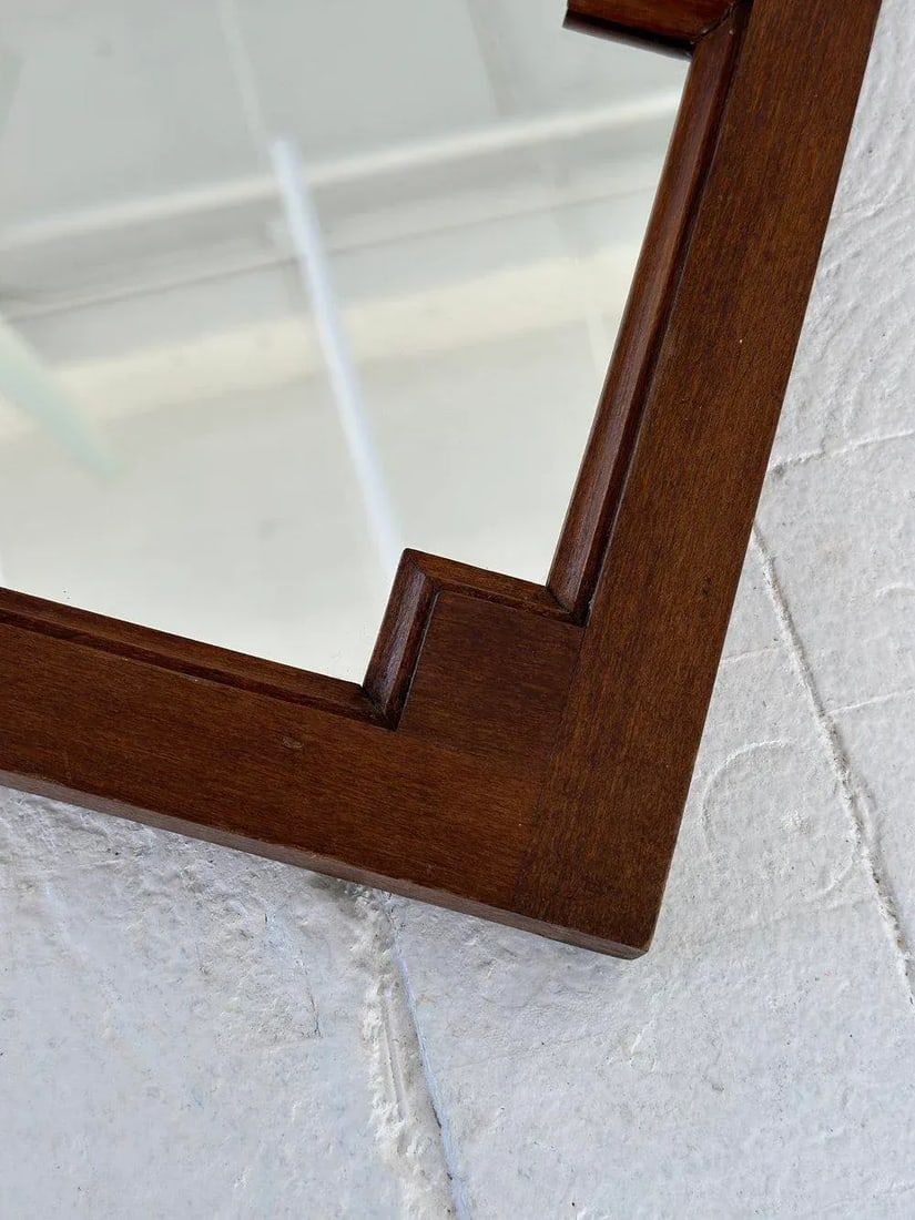 Vintage Stepped Wood Frame Mirror, Circa 1930s/40s - 9